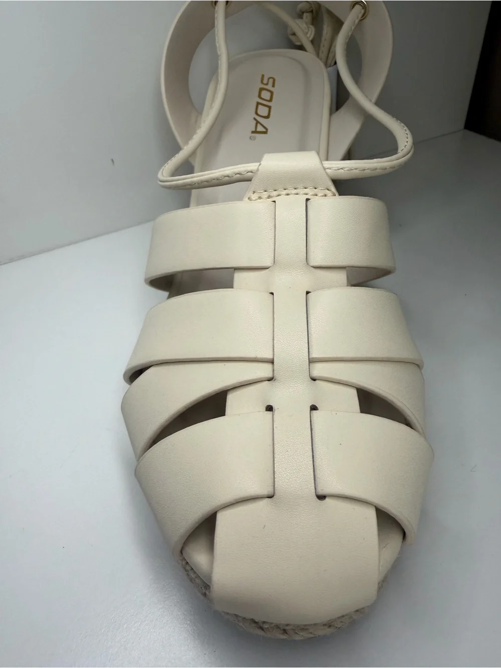 Women’s Cream Espadrille Wedge Sandals